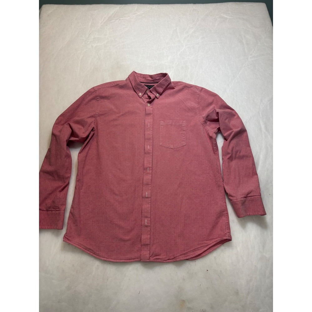 Banana‎ Republic Red Micro Dot Button Down Long Sleeve Shirt Mens XL